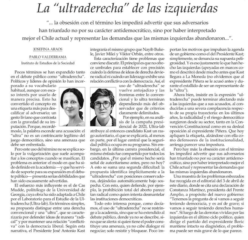Las repercusiones de las Claves para el Debate sobre la ultraderecha